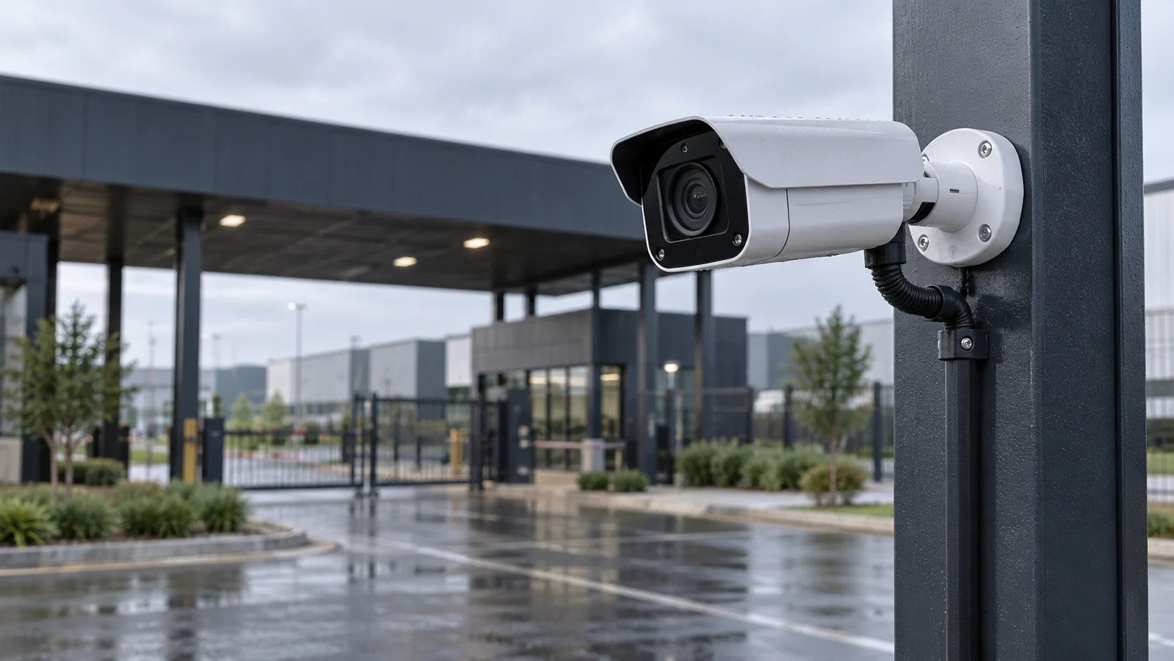 Illustrative IP camera installation at a logistics estate